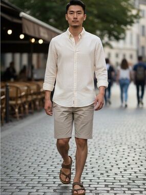 Birkenstock Men's Dark Brown Two-Strap Leather Sandals Mayari - Moca